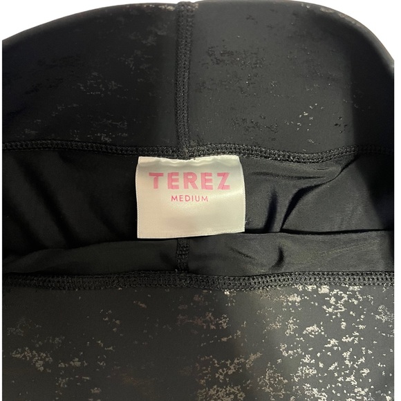 Terez Black Tonal Foil Haze UpLift Mid Rise Leggings - Picture 7 of 8